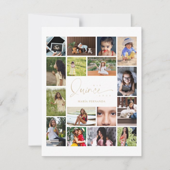 16 Photos Collage Timeline Life Quinceañera | Zazzle.com