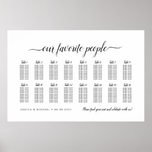 16 Table Elegant Our Favorite People Seating Chart