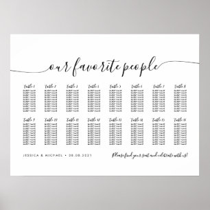 16 Table Elegant Our Favorite People Seating Chart