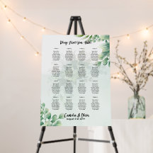 16 Table Greenery Eucalyptus PHOTO Seating Chart