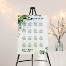 16 Table Greenery Eucalyptus PHOTO Seating Chart
