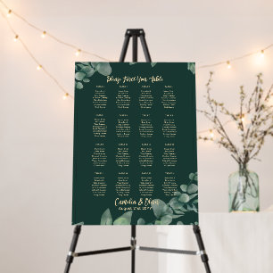 16 Table Greenery Eucalyptus PHOTO Seating Chart Foam Board