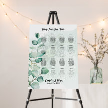 16 Table Greenery Eucalyptus PHOTO Seating Chart