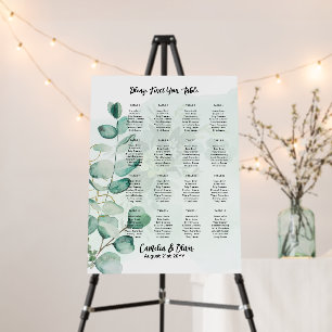16 Table Greenery Eucalyptus PHOTO Seating Chart Foam Board