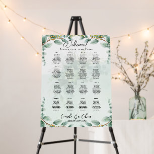 16 Table Greenery Eucalyptus PHOTO Seating Chart Foam Board