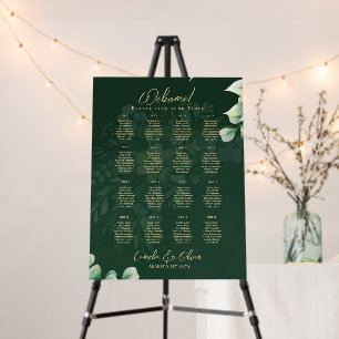 16 Table Greenery Eucalyptus Rustic SEATING CHART Foam Board