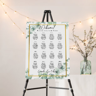 16 Table Greenery Eucalyptus Rustic SEATING CHART Foam Board