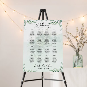 16 Table Greenery Eucalyptus Rustic SEATING CHART Foam Board
