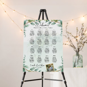 16 Table Greenery PHOTO Wedding Seating Welcome Foam Board