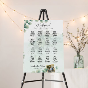 16 Table Greenery PHOTO Wedding Seating Welcome Foam Board