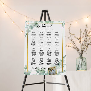 16 Table Greenery PHOTO Wedding Seating Welcome Foam Board