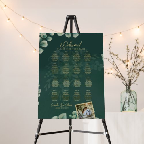 16 Table Greenery PHOTO Wedding Seating Welcome Foam Board