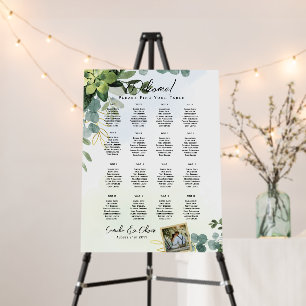 16 Table Greenery PHOTO Wedding Seating Welcome Foam Board