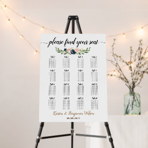 16 Table Large Wedding Guest Seating Chart Foam Board