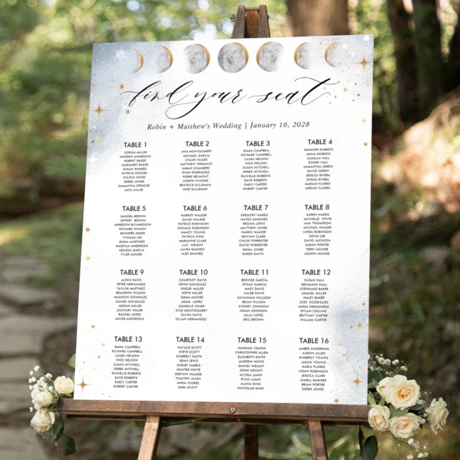 16 Table or Less, Celestial Seating Chart Sign (Creator Uploaded)