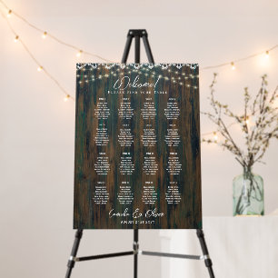 16 Table Rustic Lace Lights SEATING CHART Foam Board