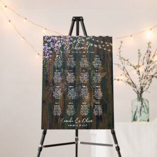 16 Table Rustic WISTERIA Lace SEATING CHART Foam Board