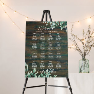 16 Table Rustic Wood Greenery Eucalyptus SEATING F Foam Board