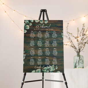 16 Table Rustic Wood Greenery Eucalyptus SEATING F Foam Board