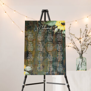 16 Table Rustic Wood SUNFLOWERS PHOTO SEATING Foam Board