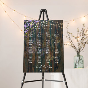 16 Table Rustic Wood WISTERIA Lace SEATING CHART Foam Board