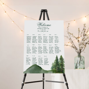 16 Table Rustic Woodland wedding seating chart Foam Board