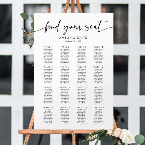 16 Tables Find Your Seat Seating Chart Foam Board