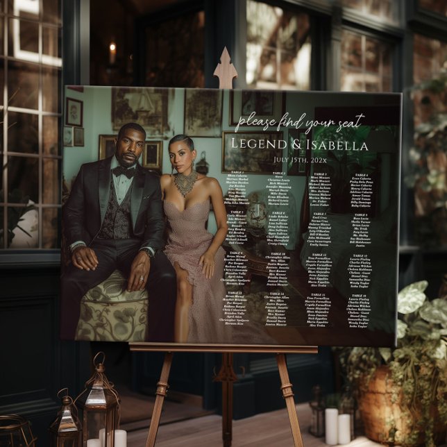 16 tables photo seating chart modern foam board (Creator Uploaded)