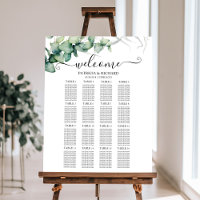 16 Tables Rustic Greenery Wedding Seating Chart