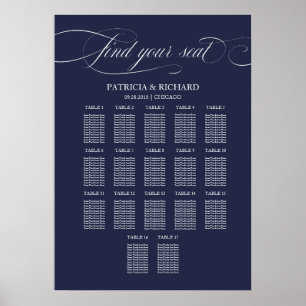 16 Tables Wedding Seating Chart Sign