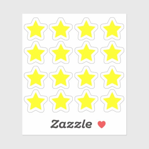 +16 (Teachers and Kids) Shine Yellow Star Reward Sticker