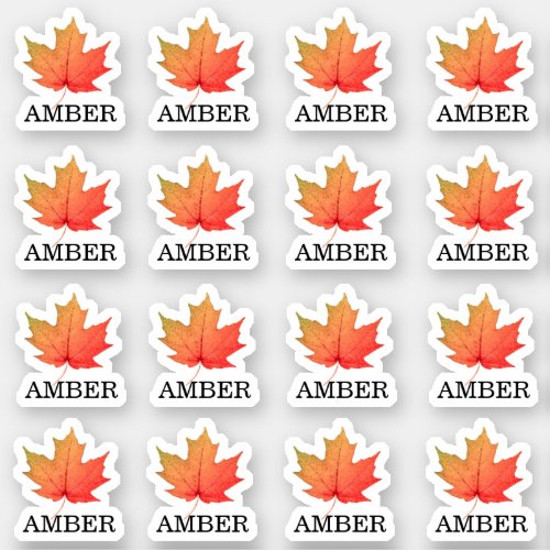 16 Waterproof Amber Maple Leaf Grading Labels  