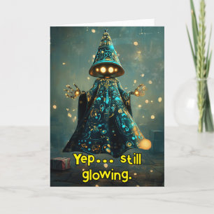 *~* 16 Whimsical Glow Funny Magical Christmas AP97 Letterpress Thank You Card