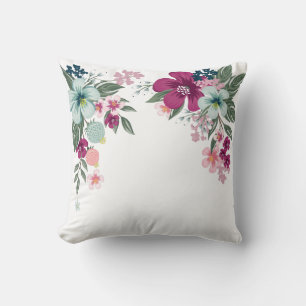 16"x16" Throw Pillow Tropical Flower on White