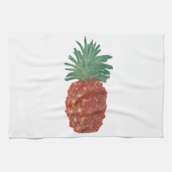 16"x24" Kitchen Towel Pineapple - Pastel Art by ELGRECOART at Zazzle