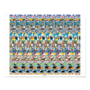 16" x 14" "Sailing" 3D Poster by Magic Eye®
