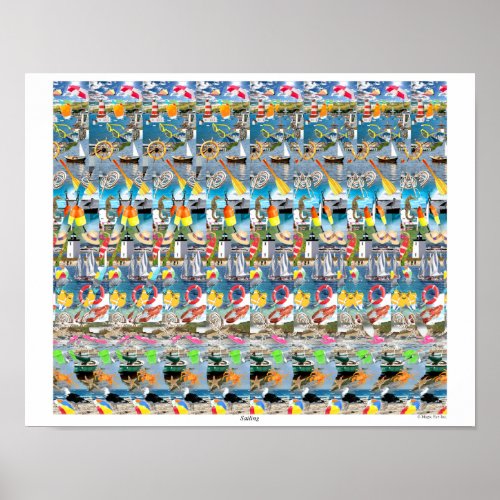 16 x 14 Sailing 3D Poster by Magic Eye