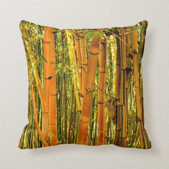 16 x 16 Bamboo Print Cotton Throw Pillow