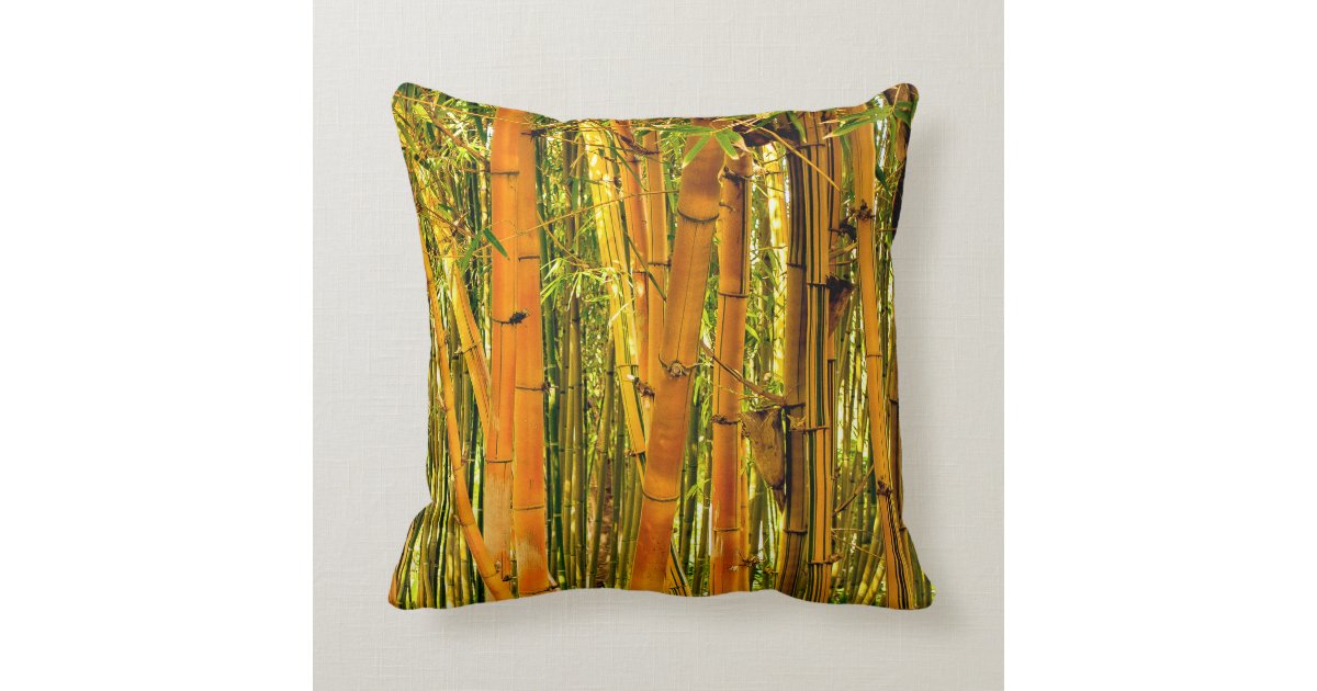 16 x 16 Bamboo Print Cotton Throw Pillow