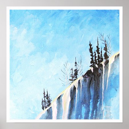16 X 16 Winter Landscape Snowy Cornice Poster