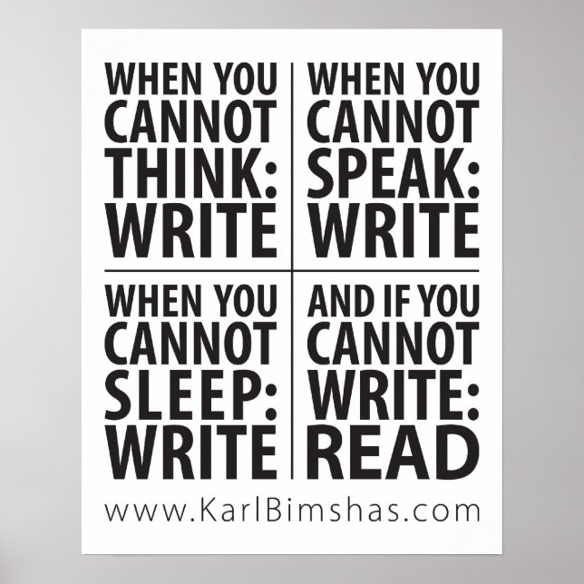 16" x 20" When to Write Poster (Front)