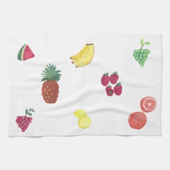 16" X 24" Kitchen Towel - Fruit Medley by ELGRECOART at Zazzle