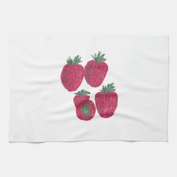 16" X 24" Kitchen Towel - Strawberries by ELGRECOART at Zazzle