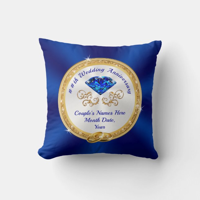 16 year, 22nd, 45th, 65th Wedding Anniversary Gift Throw Pillow (Front)