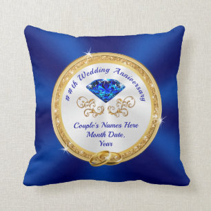 16 year, 22nd, 45th, 65th Wedding Anniversary Gift Throw Pillow