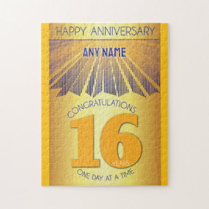 16 Year AA 12 Step Anniversary Personalized Jigsaw Puzzle