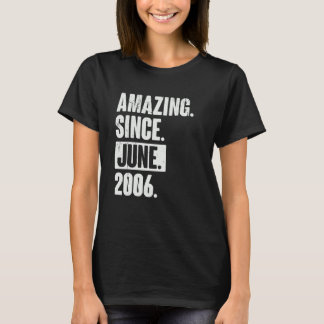 16 Year Old 16th Birthday Amazing Since June 200 T-Shirt