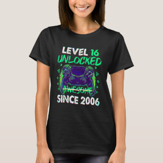 16 Year Old 16th Birthday Boy Level 16 Unlocked Aw T-Shirt