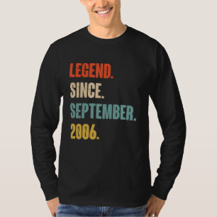 16 Year Old 16th Birthday Legend Since September T-Shirt