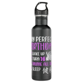 16 Year Old Anime Birthday Party 16th Boy Girl Six Stainless Steel Water Bottle